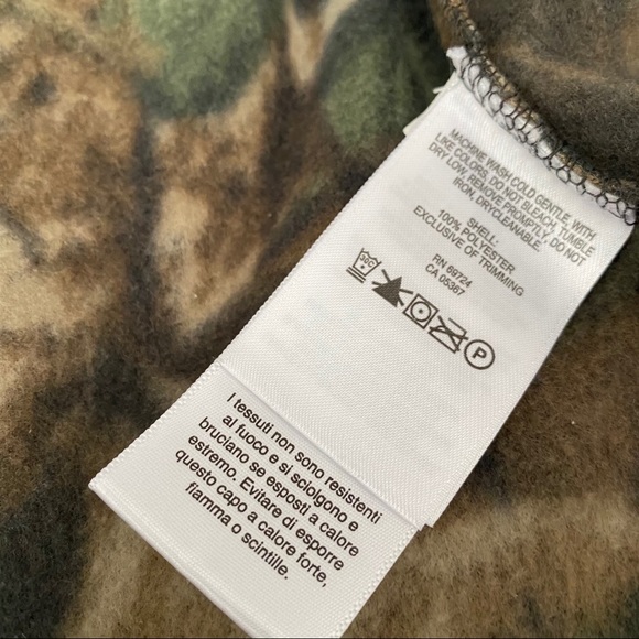 Columbia Fleece Camo Jacket Real Tree Warm Layering Camo 6-12 Months - Picture 4 of 8
